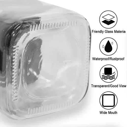 Miniatura 3 de Tarros de especias de condimentos de vidrio, 5.6 onzas/8.6 fl oz, recipiente para especias con tapas y cucharas y bandeja, recipientes de vidrio
