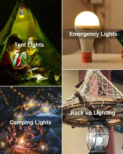 Miniatura 7 de Bombillas LED recargables USB con temporizador remoto, 5 modos de luz, luz diurna y ámbar, bombilla LED recargable de 1800 mAh para acampar