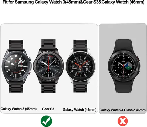 Miniatura 2 de V-Moro Correa comercial de repuesto para Gear S3 Frontier / Classic Watch Band de 22mm de metal de acero inoxidable sólido para Samsung Gear S3