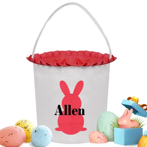 Miniatura 8 de Cestas de Pascua personalizadas para niños y niñas, cestas de conejo de Pascua personalizadas para niños, cesta de caza de huevos de Pascua, regalos