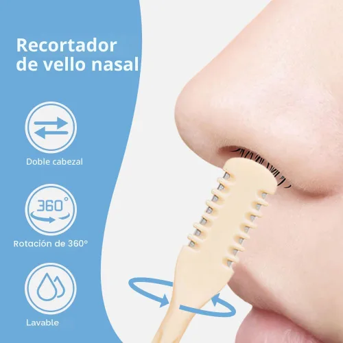 Miniatura 4 de Cortador de pelo nasal, 2026, nuevo recortador de vello de nariz para hombres y mujeres, herramienta de eliminación de vello manual portátil Beige