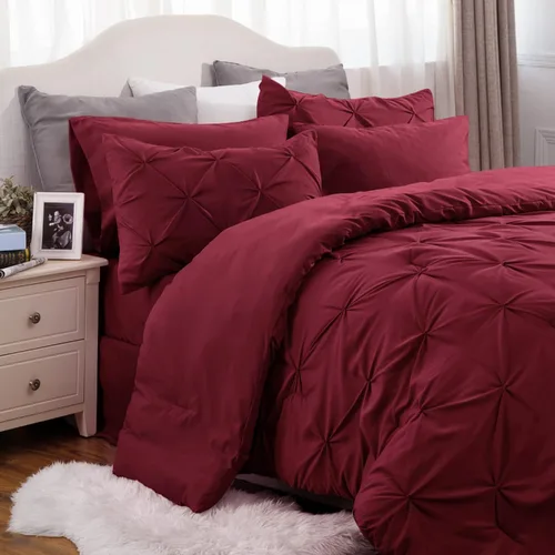 Miniatura 65 de Bedsure - Juego de edredón tamaño matrimonial verde azulado - Juego de ropa de cama tamaño matrimonial en una bolsa de 7 piezas, juego de cama 14