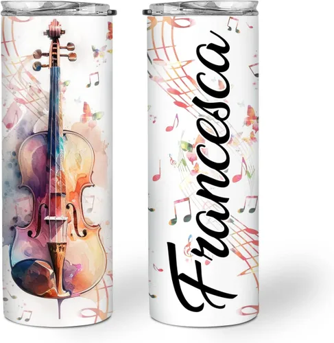 Miniatura 10 de Hyturtle Vaso delgado personalizado para pianista amante del piano, regalos de cumpleaños para amantes del piano, regalos de piano para hombres