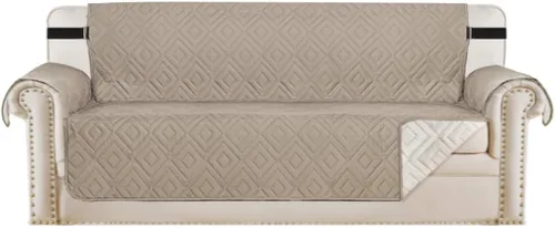 Miniatura 22 de H.VERSAILTEX Funda reversible para silla, protector de muebles antideslizante, resistente al agua, con correas elásticas de 2 pulgadas