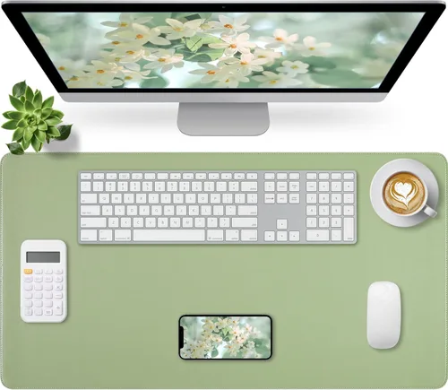 Miniatura 78 de Bloss Almohadilla de escritorio de cuero y reposamuñecas para teclado, alfombrilla grande para mouse + almohadilla para teclado + soporte de muñeca