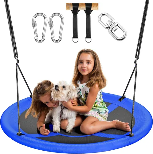Everyfun Columpio de Árbol Tipo Platillo Volador de 43" para Niños y Adultos, Capacidad de Peso de 700 libras, Columpio Platillo Volador Impermeable
