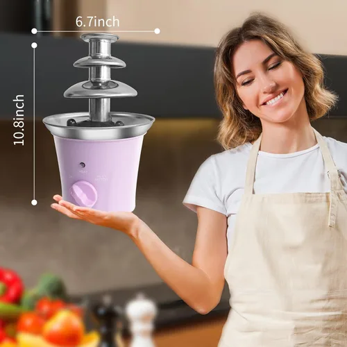 Miniatura 6 de Máquina de fuente de chocolate MINI, pequeña máquina eléctrica de fuente de fondue de chocolate para fiestas para caramelos, mantequilla y queso