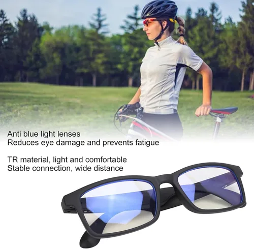 Miniatura 3 de GOWENIC Gafas de sol inteligentes con sonido con micrófono, gafas de música de 160 mAh con filtro de luz azul asistente de voz táctil para ciclismo