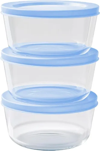 Miniatura 12 de Juego de 8 recipientes de vidrio para almacenamiento de alimentos (4 recipientes + 4 tapas sin BPA), 6.5 tazas, a prueba de fugas, aptos