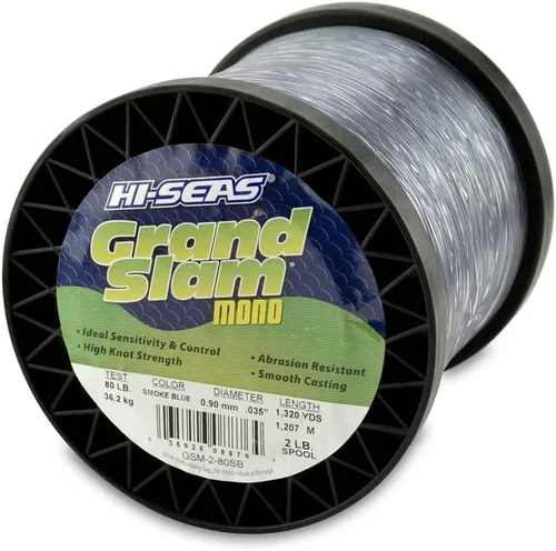 Miniatura 37 de HI-SEAS Grand Slam - Sedal de pesca de monofilamento, fuerte y resistente a la abrasión, en agua dulce y salada transparente, rosa, verde, azul Azul