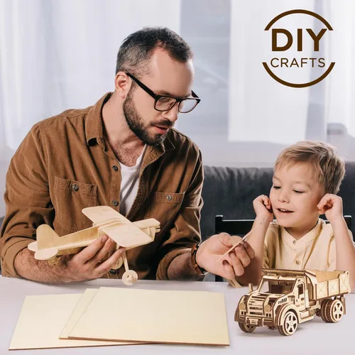 Miniatura 6 de LotFancy Hojas de tilo para manualidades, paquete de 12, 12 x 12 x 1/8 pulgadas, hojas de madera contrachapada de 3 mm de espesor, tablas de madera