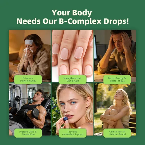 Miniatura 3 de Gotas de complejo de vitamina B, metilcobalamina activa B12 5000mcg, B6, B1, B2, B5, B7, B3, folato con vitamina C, líquido sublingual B12