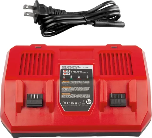 Futurebatt Cargador de Batería Dual para MK-18 Milwaukee Cargador de Litio Rápido 6A de Reemplazo para Cargar Batería de Iones de Litio 14.4V-18V XC