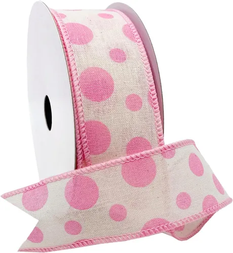 Miniatura 5 de Morex Ribbon Cinta de lino con alambre de puntos de burbujas, 1.5 pulgadas por 10 yardas, verde manzana, 7578.40/10-550