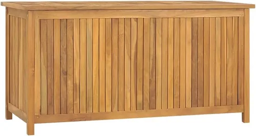 Miniatura 19 de Banco de almacenamiento de madera maciza para exteriores, caja de almacenamiento de madera maciza de teca para jardín, caja de almacenamiento