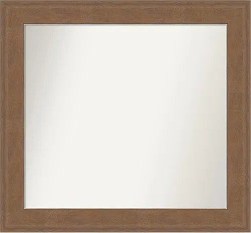 Miniatura 412 de Amanti Art Espejo de baño marrón para sobre el fregadero, 25 x 25 pulgadas, hecho a medida, espejo de tocador cuadrado marrón medio, marco de madera
