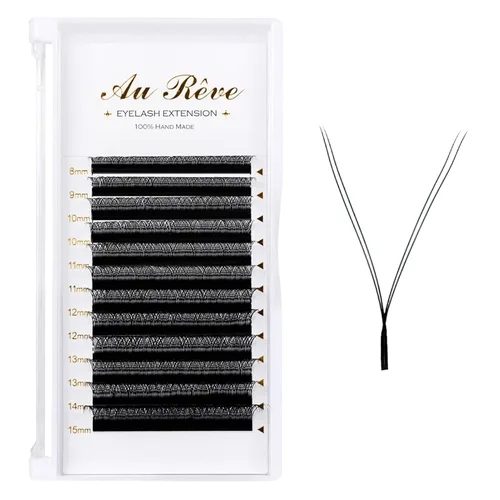Miniatura 11 de Extensiones de pestañas YY, extensiones de pestañas Y, rizo D, 0.003 in, 0.472 in, bandeja mixta en forma de Y, volumen 4D, pestañas postizas de uso