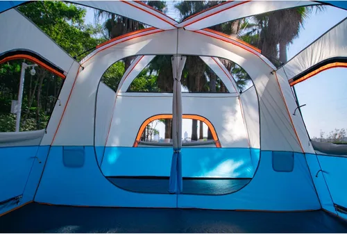 Miniatura 9 de KTT Extra Large Tent 6-12-14 Person,Family Cabin Tents,2 Rooms,3 Doors and 3 Windows with Mesh,Straight Wall,Waterproof,Double Layer,Big Tent for