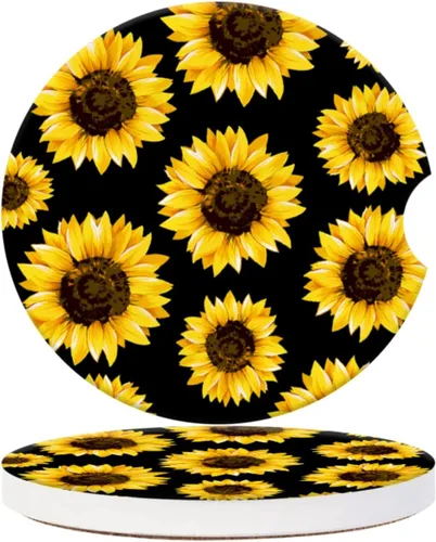 Miniatura 8 de Portavasos para automóvil, posavasos de cerámica con estampado floral rosa, soporte antideslizante con agarre para la punta del dedo, accesorios