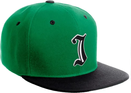 Miniatura 735 de Daxton Gorra clásica con visera de billete plano con letras del alfabeto inglés antiguo de la A a la Z