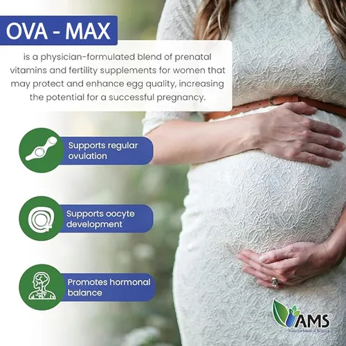 Miniatura 4 de America Medic & Science Vitaminas prenatales OVA-Max para mujeres (120 cápsulas) aumentan la fertilidad y la ovulación Ayuda para el embarazo