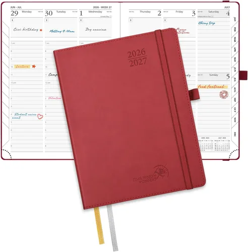 Miniatura 40 de POPRUN Agenda de bolsillo 2026-2027, tamaño del bolso, 4 x 6.25 pulgadas, calendario de bolsillo (julio de 2026 a junio de 2027) para bolso
