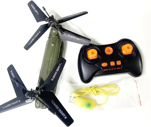 Miniatura 6 de Helicóptero de control remoto, S026H Helicóptero RC de transporte militar con retención de altitud, despegue/aterrizaje de una tecla, luz LED