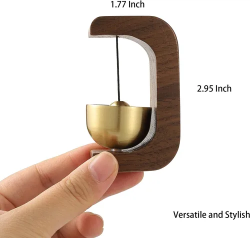 Miniatura 4 de IcosaMro Zen - Timbre magnético de madera para el hogar y los negocios, timbre de puerta colgante para entrada, calcomanía para refrigerador y Nogal