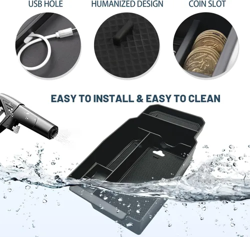 Miniatura 7 de Ruiya Organizador de consola central CX50 2023-2025 2026 para Mazda CX50 2026, accesorios de material ABS, apoyabrazos, bandeja de guantes
