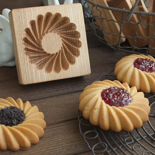 Miniatura 9 de Molde de Galletas de Madera Herramienta de Decoración de Galletas de Madera Moldes de Galletas 3D Molde de Hornear Gracioso Arte de Relieve Navidad