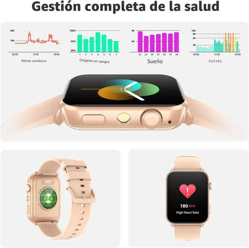 Miniatura 4 de Blackview Reloj inteligente para hombres y mujeres, reloj de fitness con pantalla táctil HD de 1.91 pulgadas con linterna, notificaciones Bluetooth