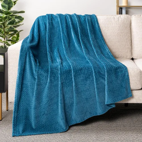 Miniatura 21 de PAVILIA - Manta de forro polar suave y sólida de color negro para sofá, mantas ligeras y mullidas y cálidas para cama, manta de franela mullida