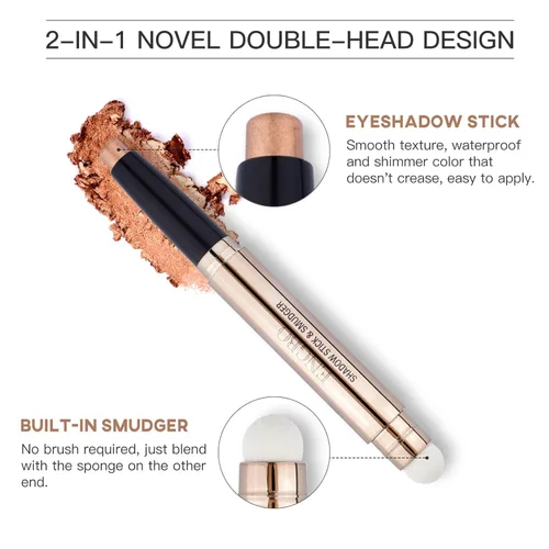 Miniatura 2 de LOKFAR Sombra de ojos en barra de maquillaje cosméticos iluminador de ojos, lápiz de sombra de ojos en crema giratoria, sombra de ojos en barra