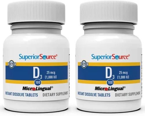 Miniatura 11 de Superior Source Vitamina D3 10000 UI, tabletas microlingües de disolución rápida, 100 unidades, ayuda a promover huesos y dientes fuertes, apoyo