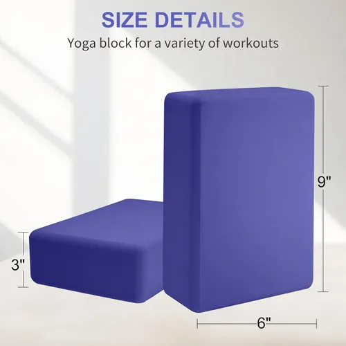 Miniatura 2 de 2 Pack Yoga Block, Premuim EVA Foam Block, Durable Non-slip Exersice Block for Yoga, Pilates, General Fitness, Stretching, Toning Workouts and