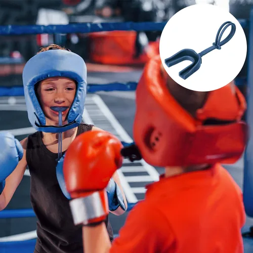 Miniatura 6 de 8 protectores bucales deportivos con correa y correa, suave boquilla de fútbol para adultos y jóvenes, baloncesto, boxeo, artes marciales mixtas