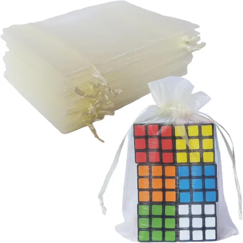 Miniatura 28 de Juego de 50 bolsas de organza de regalo con cordón azul aguamarina de 4 x 6 pulgadas para baby shower, Navidad, boda, recuerdos de fiesta, despedida