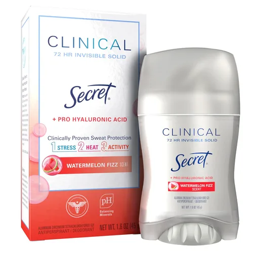 Miniatura 13 de Secret Clinical Strength Antiperspirant Deodorant para mujeres, 3X Protección contra el estrés, 72 horas de protección contra el sudor y el olor