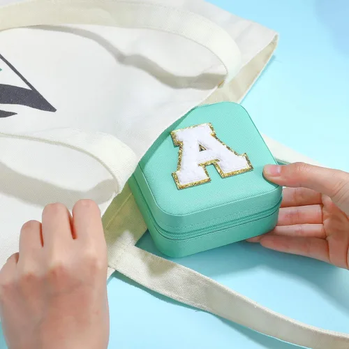 Miniatura 7 de Parima Joyero de viaje para niñas, joyero azul Estuche de joyería imprescindible de viaje para niñas, joyero pequeño de viaje Regalos