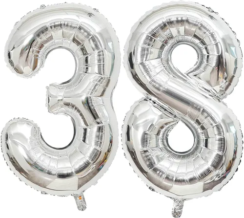 Miniatura 16 de Globo grande de 40 pulgadas con letras del número 6, letras del alfabeto, Mylar de aluminio, globos de helio con números grandes para cumpleaños