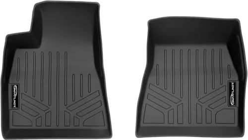 MAXLINER - Juego de alfombrillas de piso para todo tipo de clima, de primera fila, color negro para Tesla Model 3 2017-2021
