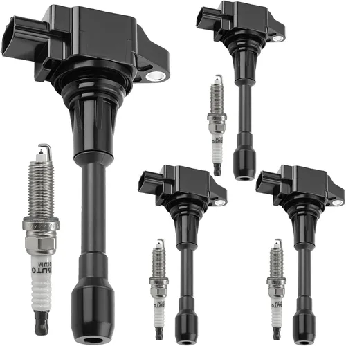 Paquete de bobinas de encendido UF549 22448ED000 y bujías de iridio 9029 Juego de 4 para Nissan Sentra, Altima, Versa, Rogue, Cubo, Urvan, NV200,