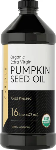 Carlyle- Aceite de semilla de calabaza, 16 onzas, orgánico prensado en frío, 100 % puro, extravirgen | vegetariano, sin transgénicos, sin gluten |