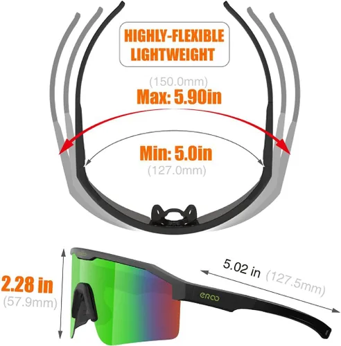 Miniatura 5 de Eazyrun Gafas de sol polarizadas deportivas para niños de 8 a 12 años, lentes para béisbol, softbol, ciclismo, protección UV para niños y niñas F24f
