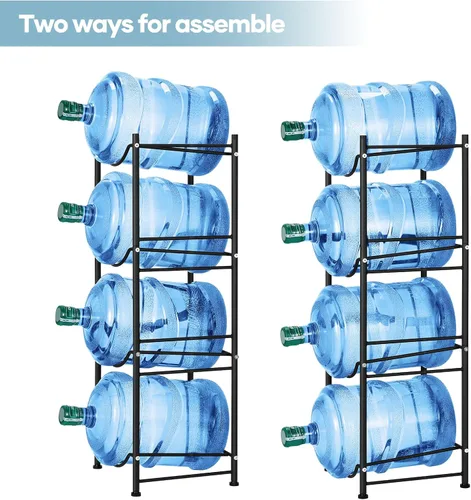 Miniatura 3 de SEHERTIWY Estante enfriador de agua de 5 galones, estante de almacenamiento de botellas de agua desmontable de 4 niveles, organización de botellas