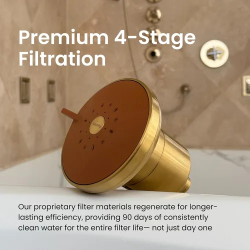 Miniatura 2 de AquaTru Shower - Filtro de ducha avanzado que elimina las impurezas del agua dura para apoyar la piel saludable, cuero cabelludo, cabello, reducir