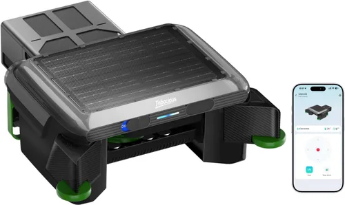 Robótico de desnatador de piscina con energía solar, limpiador automático de superficies de piscina con soporte de aplicación, limpieza continua