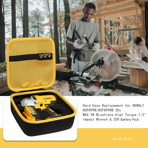 Miniatura 4 de khanka Funda de transporte rígida de repuesto para llave de impacto DEWALT 20V MAX XR sin escobillas de alto par DCF899HB/DCF899B, solo funda
