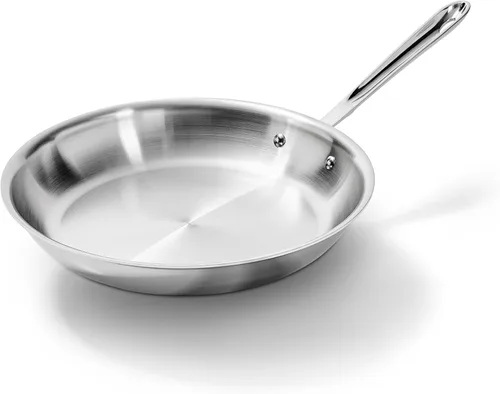 Miniatura 13 de All-Clad D3 - Juego de sartenes de acero inoxidable de 3 capas, 10,12 pulgadas, seguro para inducción, horno y asador hasta 600°F, sartenes
