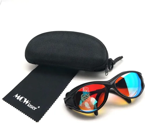 MCWlaser Gafas protectoras de seguridad Gafas 1064nm tipo reflectante gafas láser para fibra YAG láser marcado corte EP-24